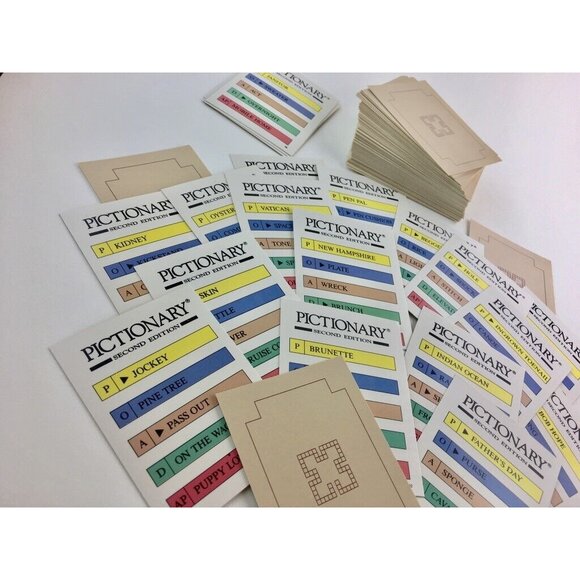 Pictionary Board Game 60 Replacement Cards Random Lot mq 1985 1st Edition Mattel - Picture 9 of 9